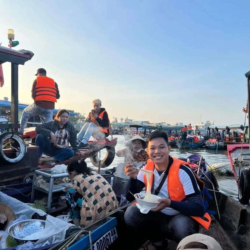 CAN THO: Floating Market & Mekong’s Legacy (About 6 Pax) - Boat breakfast on the Mekong: hủ tiếu or bánh mì with coffee