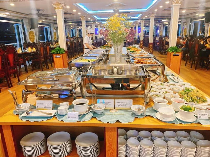 Experience Dinner On Luxury Cruise Along Saigon River - The Dinner Spread: Buffet-Style Food, Set Menu Backup