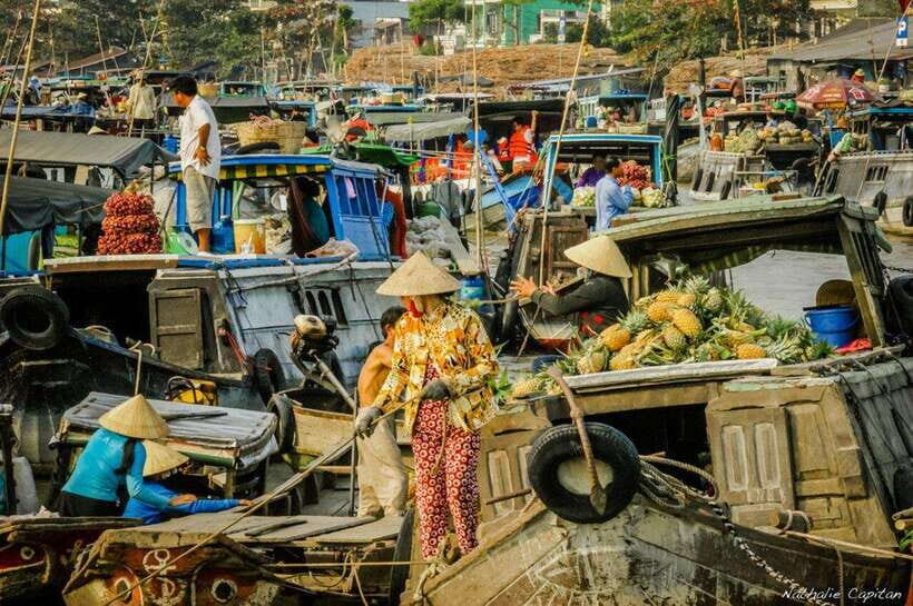 Ho Chi Minh: Group Cai Rang Floating Market 1 Day Tour - Son Islet at midday: fish farm, orchards, and real household scale