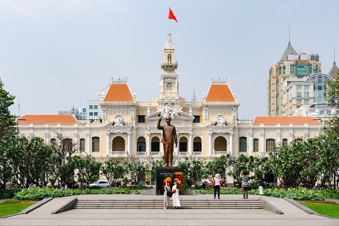 Private Ho Chi Minh City Tour By Car | Saigon Adventure - Notre Dame Cathedral and the Saigon Opera House: fast exterior beauty