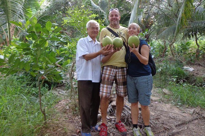 PRIVATE LUXURY Mekong 1 Day with Biking, Fishing, Cooking Class & BBQ LUNCH - Motorized boat cruise to Unicorn Island: boats, stilt houses, and snack breaks